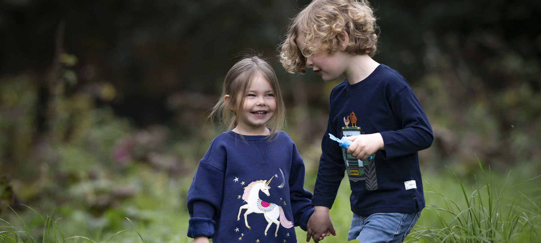 Kids wearing Joules clothing