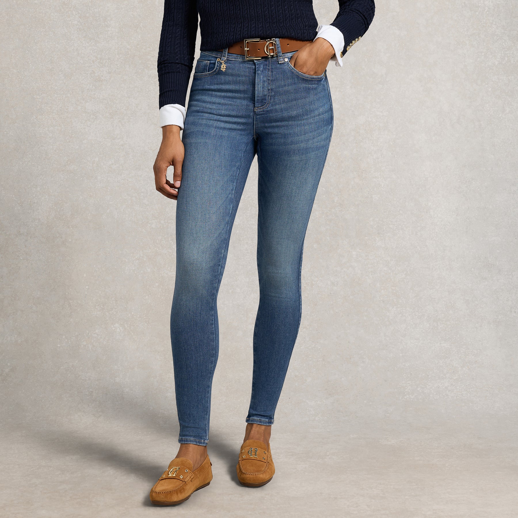 Holland Cooper Ladies Contour Skinny Jean Aged Indigo Millbry Hill