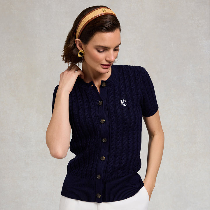 Holland Cooper Ladies Cotswold Short Sleeve Cardigan