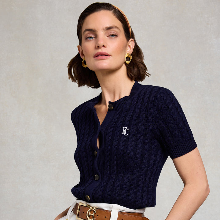 Holland Cooper Ladies Cotswold Short Sleeve Cardigan