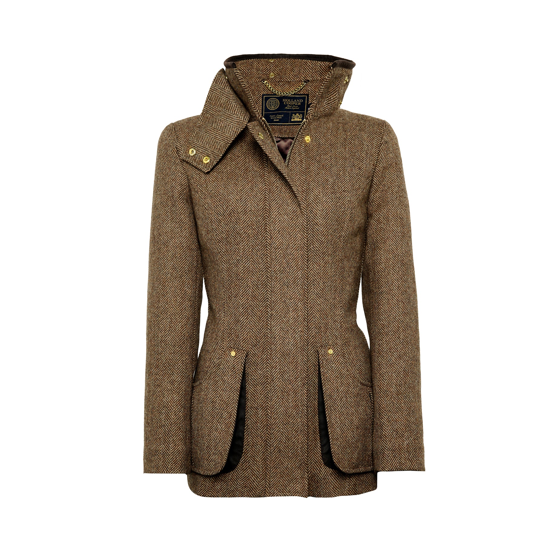 Holland Cooper Ladies Country Classic Jacket Large Scale Brown