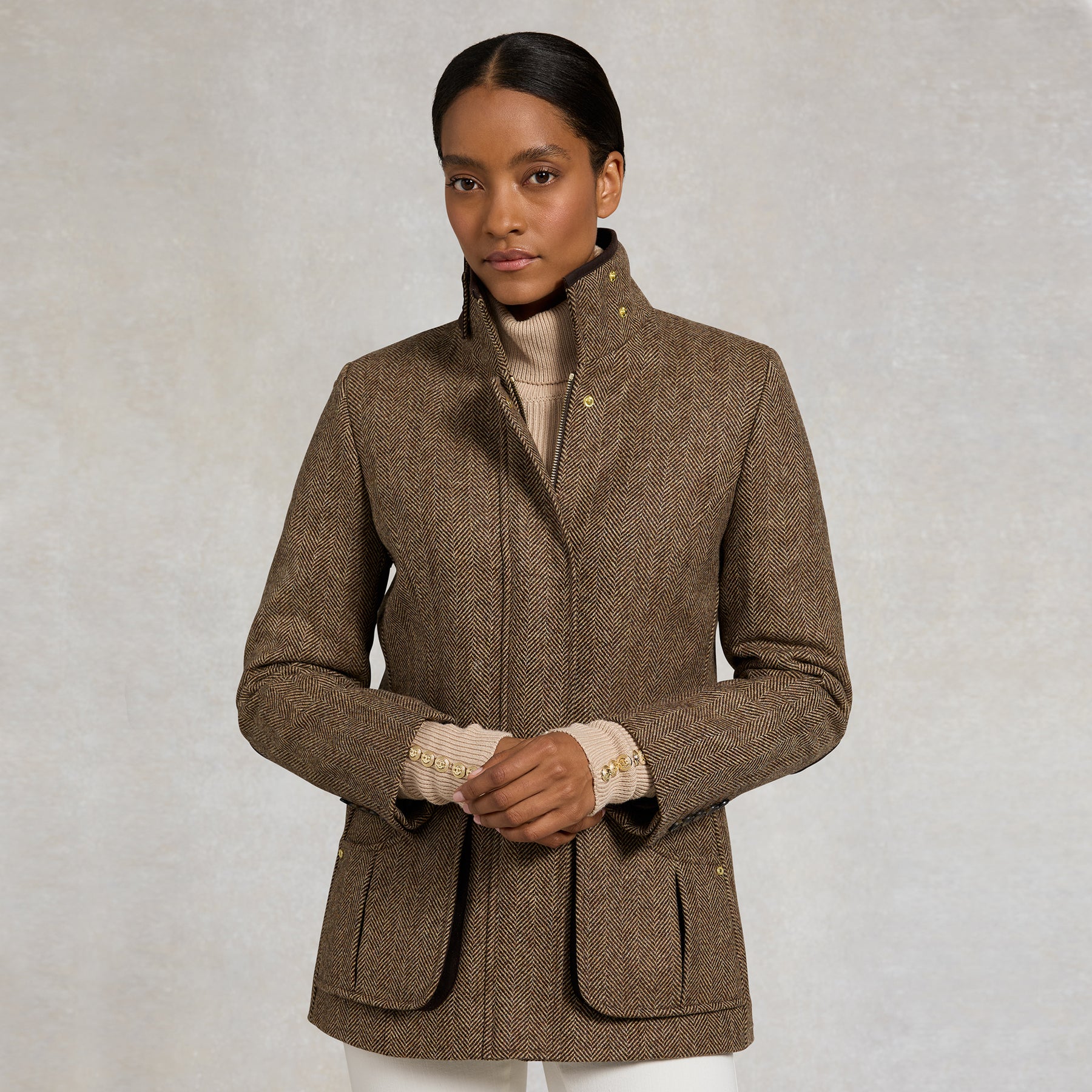 Holland Cooper Ladies Country Classic Jacket Large Scale Brown