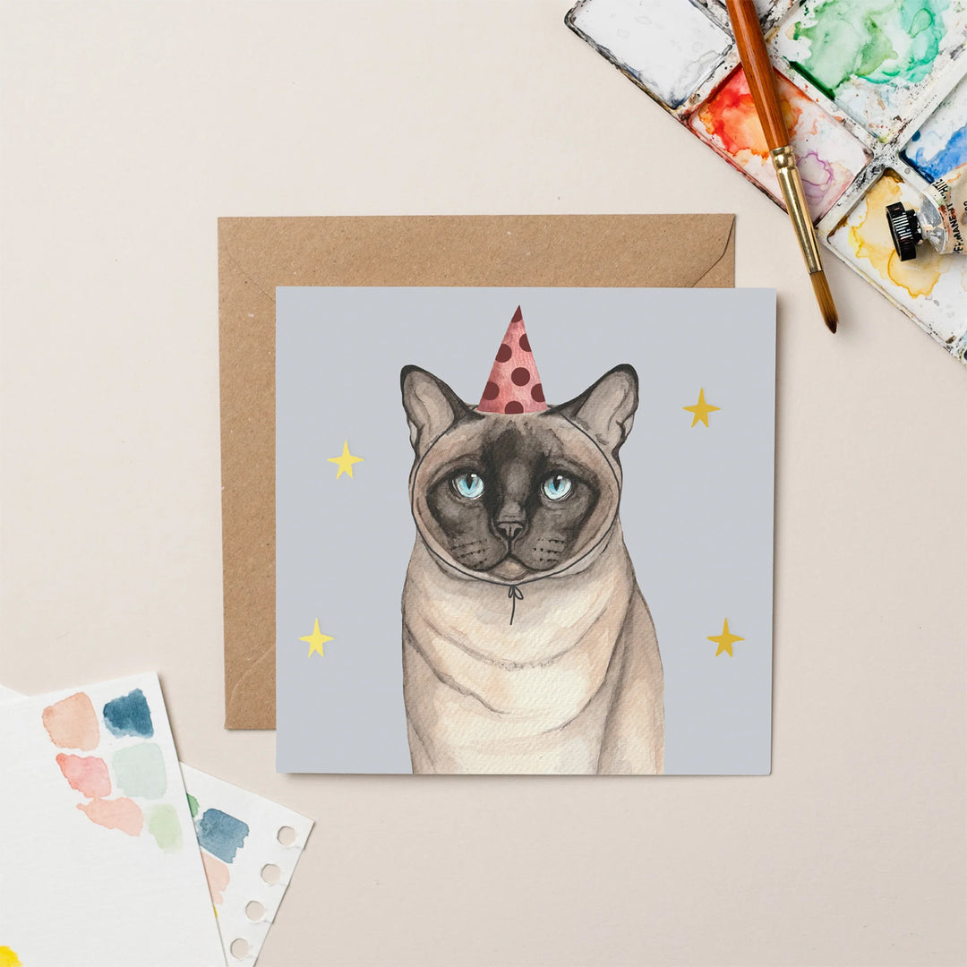 Lil Wabbit Party Hat Bermese Cat