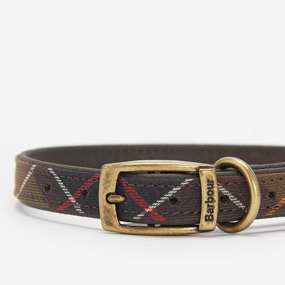 Barbour Tartan & Leather Dog Collar