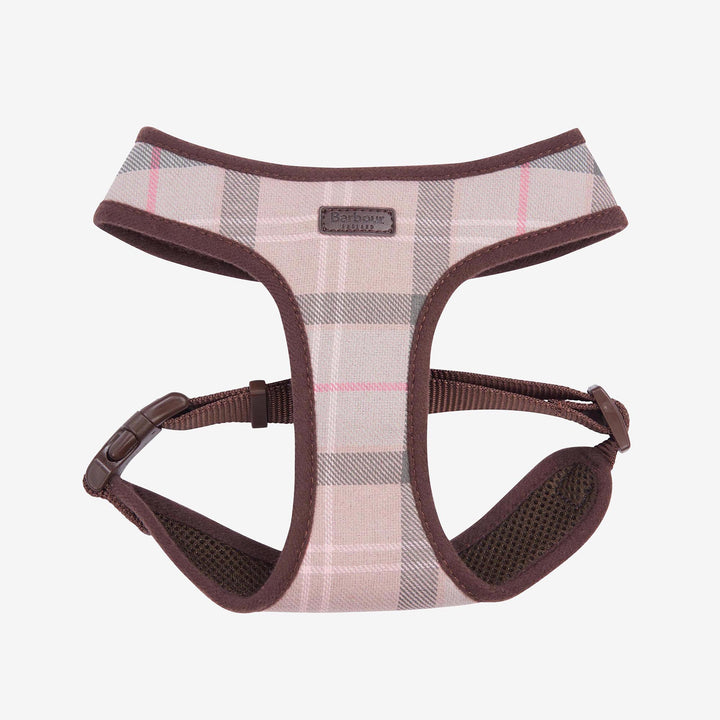 Barbour Tartan Dog Harness#Light Pink