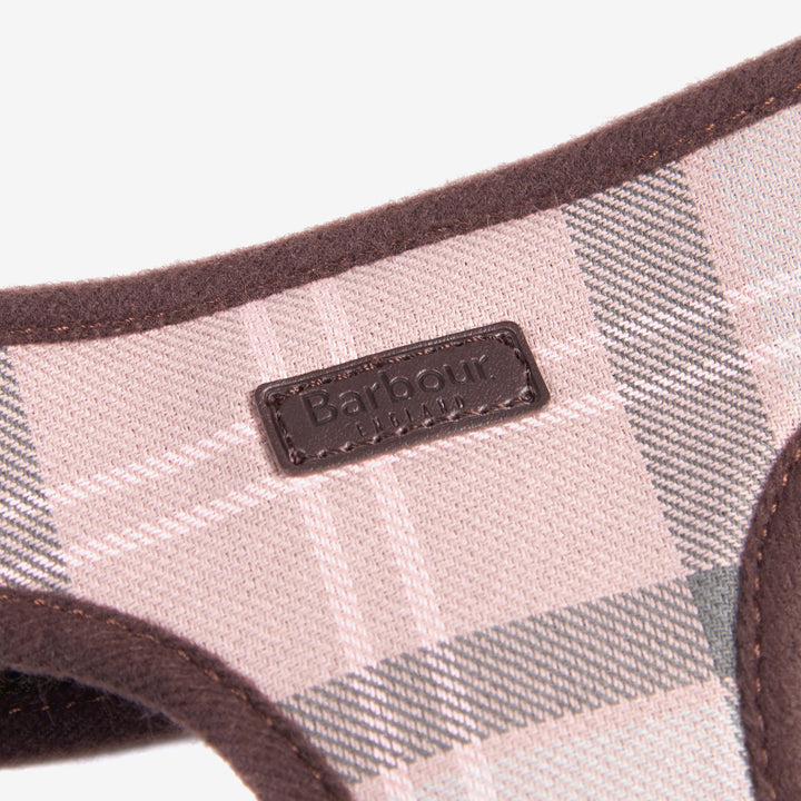 Barbour Tartan Dog Harness#Light Pink