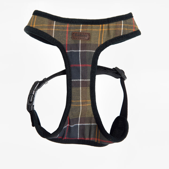 Barbour Tartan Dog Harness#Olive Check