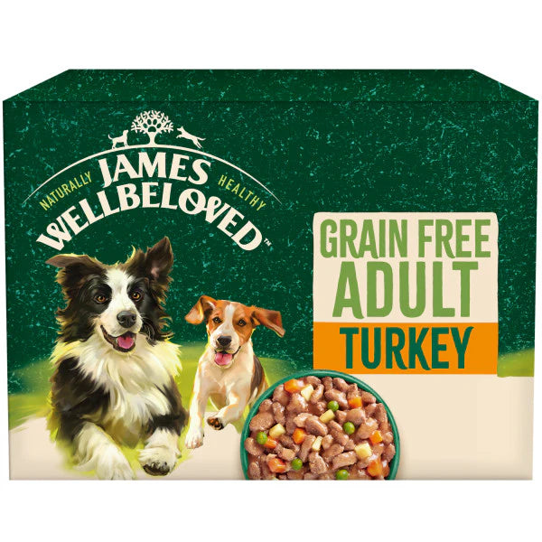 James Wellbeloved Adult Dog Grain Free Pouches with Turkey