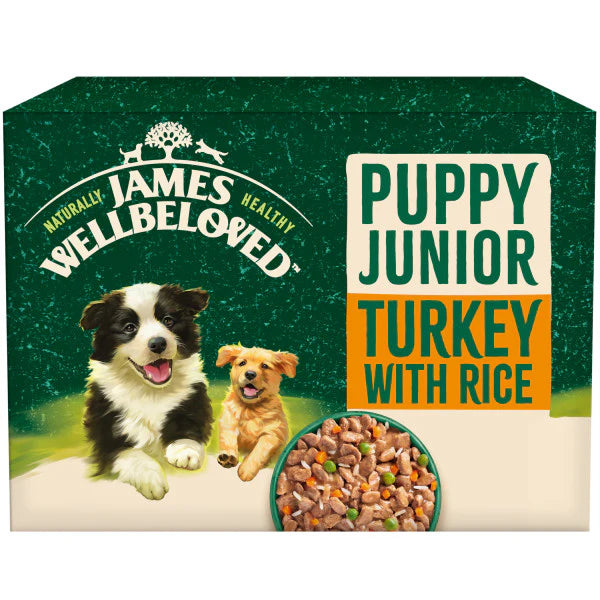 James Wellbeloved Puppy Pouches with Turkey & Rice