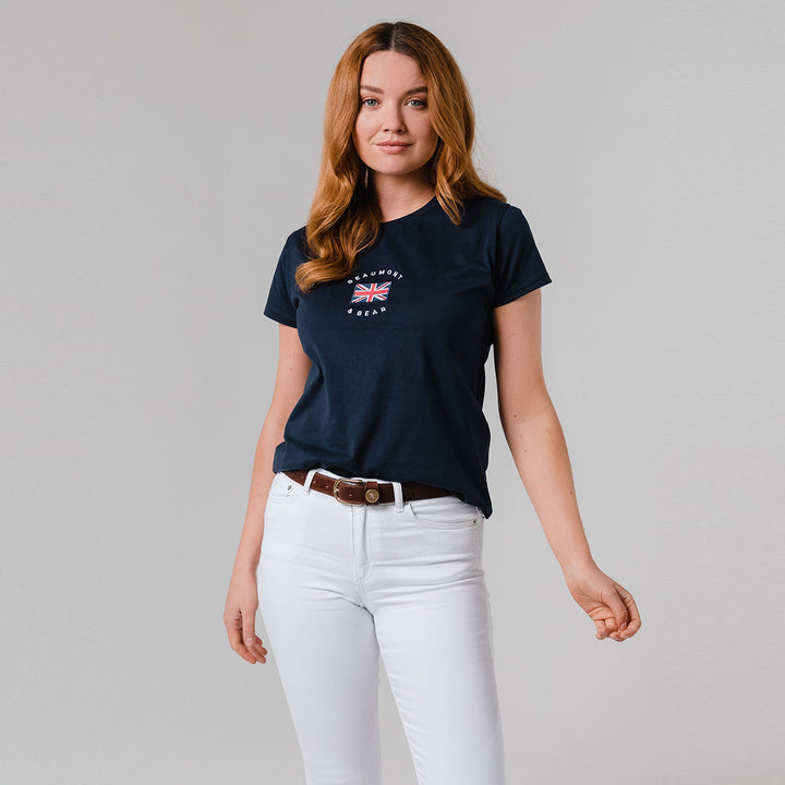 The Beaumont & Bear Ladies Dartmouth T-Shirt in Navy#Navy