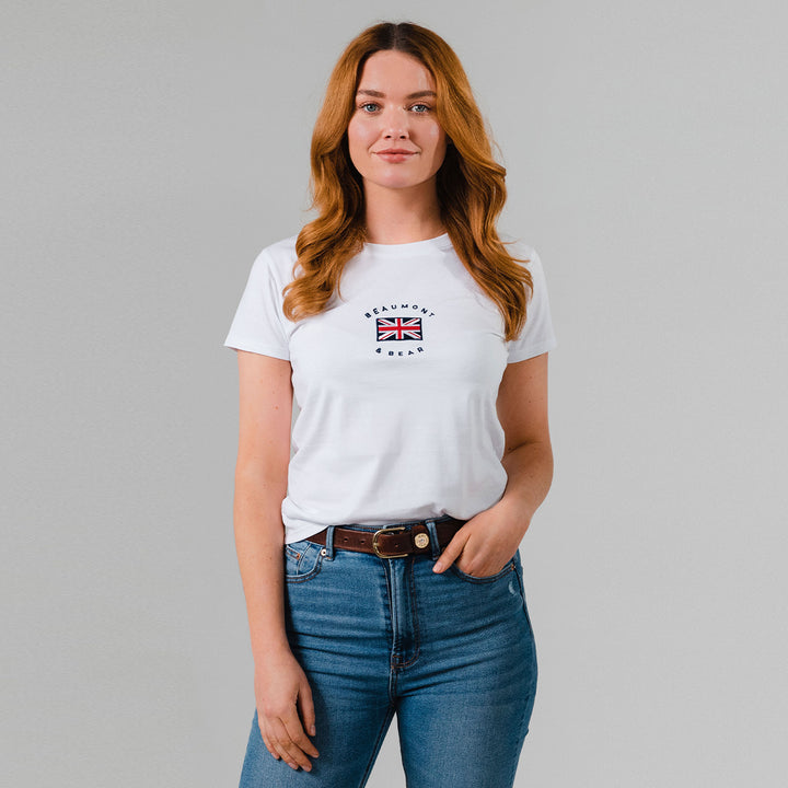 The Beaumont & Bear Ladies Dartmouth T-Shirt in White#White