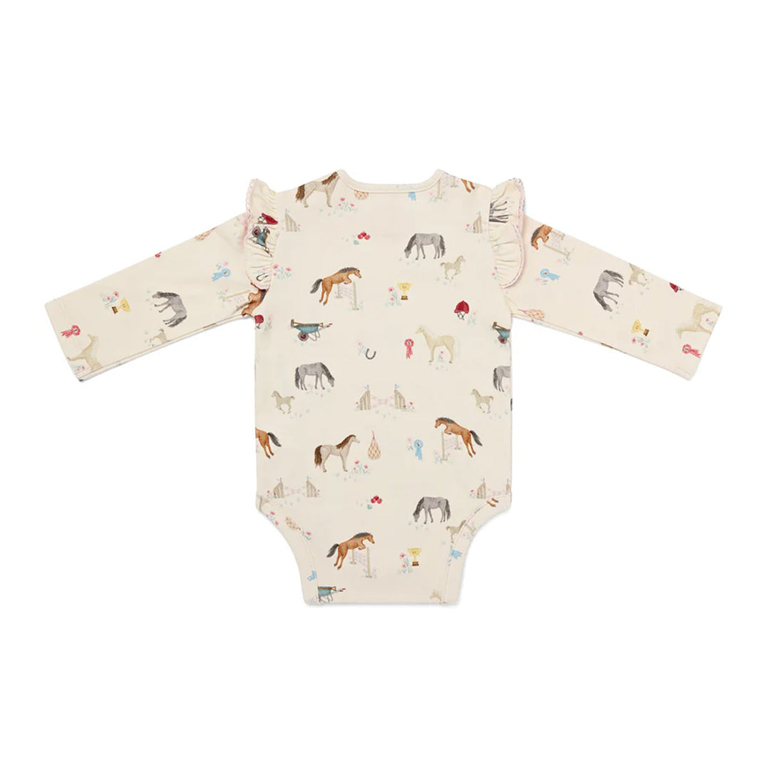Eleanor Charles Baby The Pony Print Frill Bodysuit