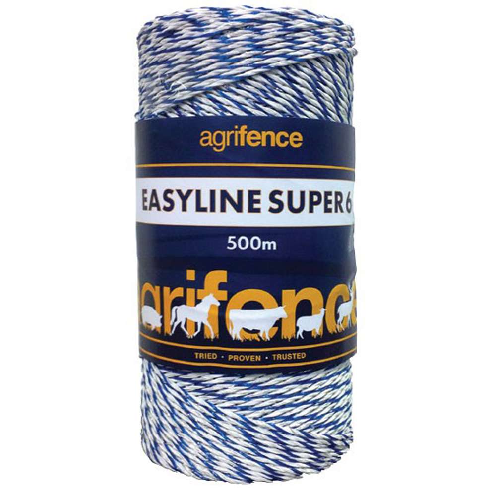 Agrifence Easyline SUPER 6 White Polywire Electric Fence Wire