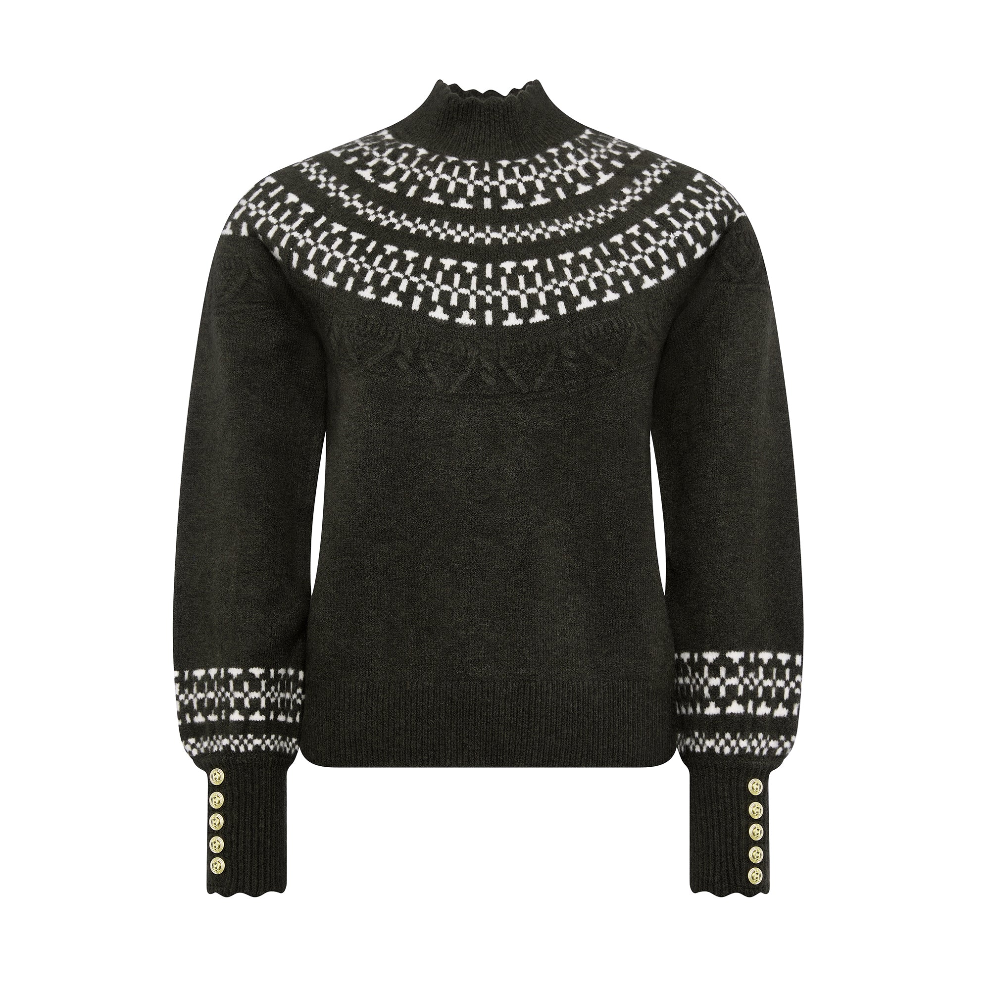 Holland Cooper Ladies Elodie Roll Neck Knit - Forest Green