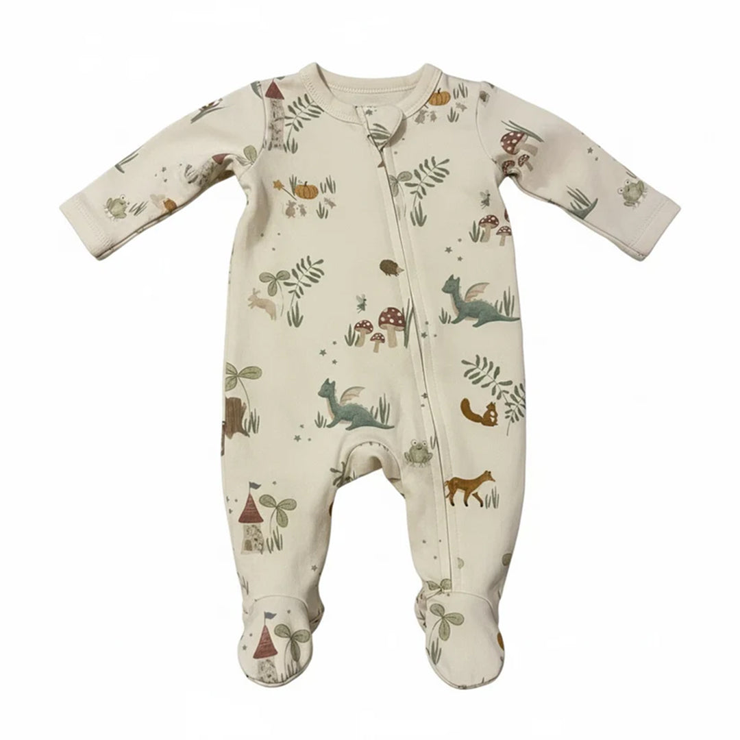 Eleanor Charles The Enchanted Forest Print Zip Style Sleepsuit