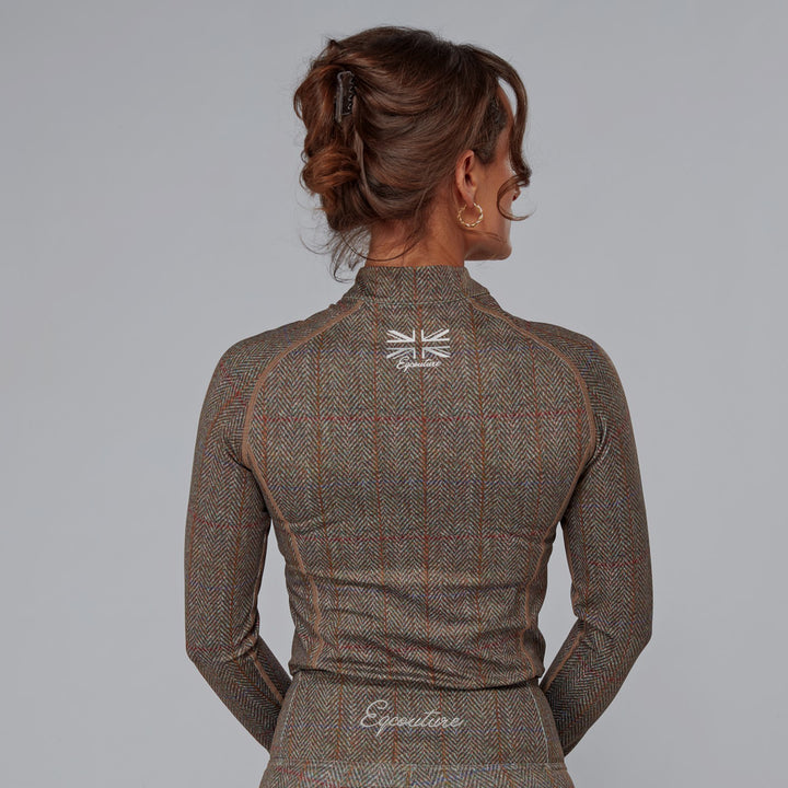 Eqcouture Ladies Tweed Long Sleeve Base Layer