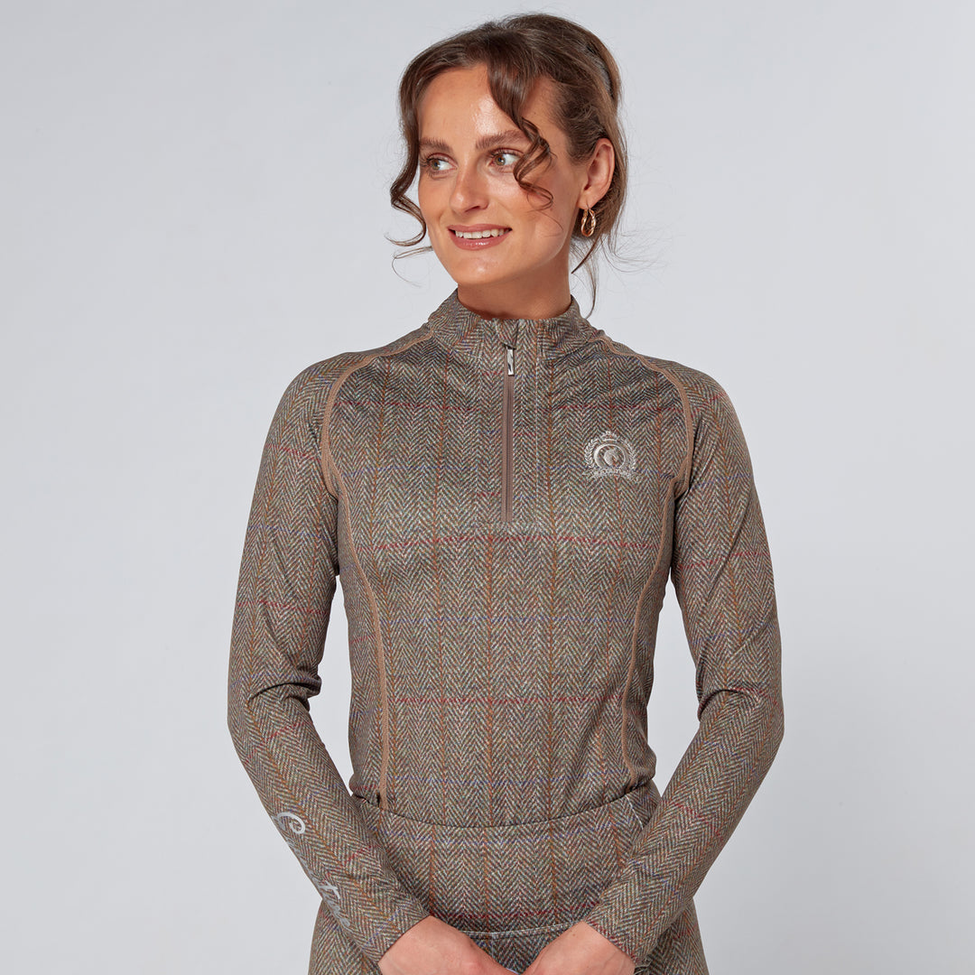 Eqcouture Ladies Tweed Long Sleeve Base Layer