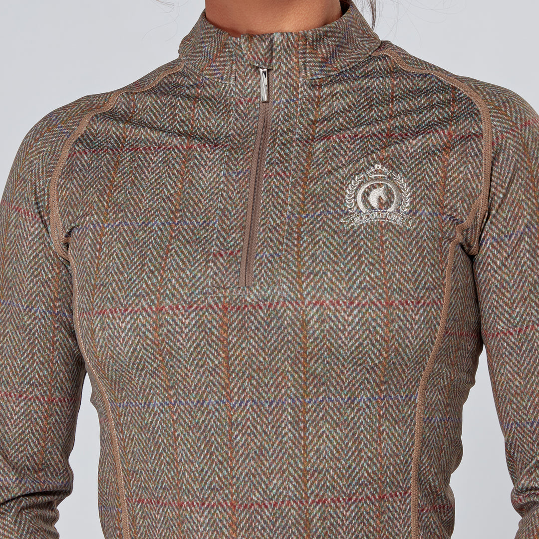 Eqcouture Ladies Tweed Long Sleeve Base Layer