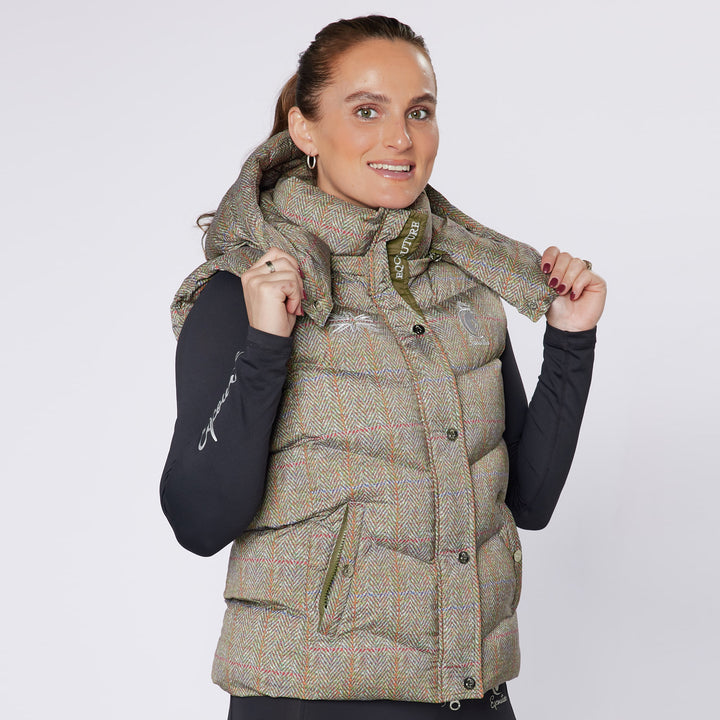 Eqcouture Ladies Tweed Puffer Gilet
