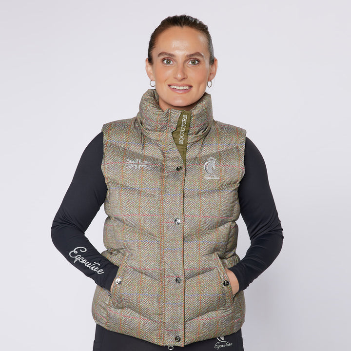 Eqcouture Ladies Tweed Puffer Gilet