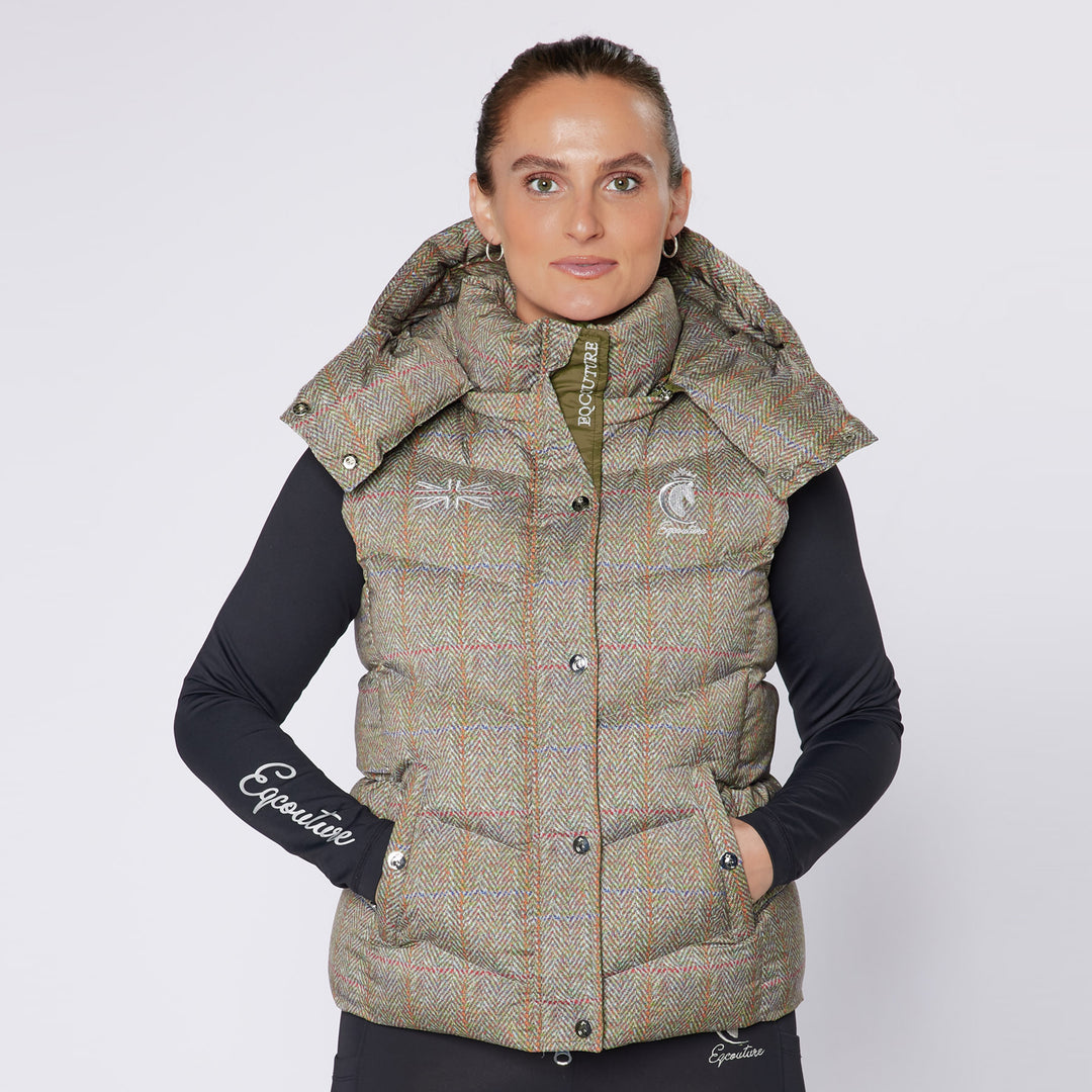 Eqcouture Ladies Tweed Puffer Gilet