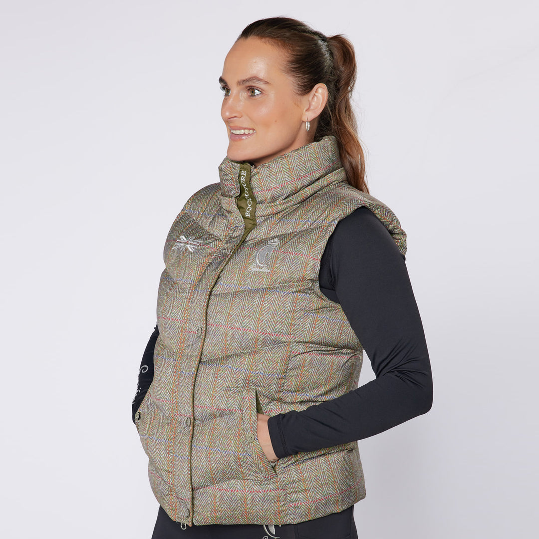 Eqcouture Ladies Tweed Puffer Gilet