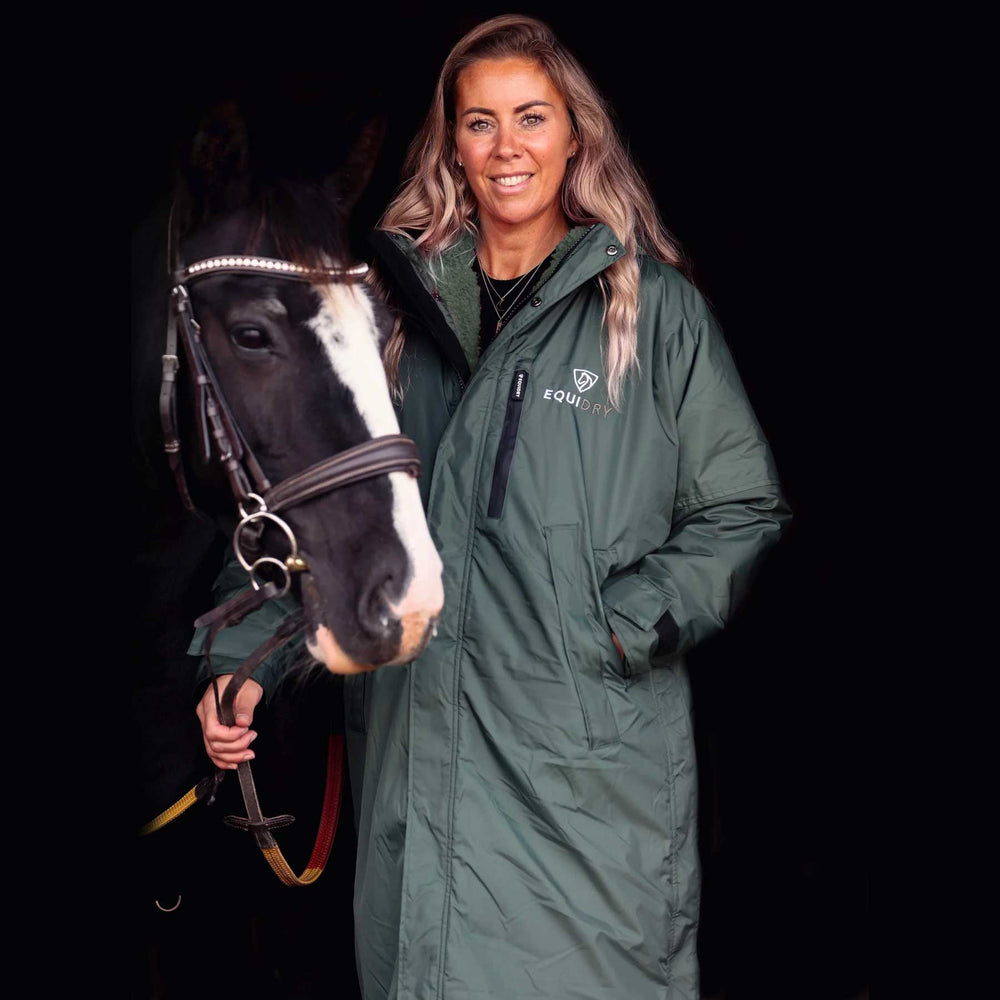 Equidry Adults All Rounder Evolution Waterproof Riding Coat#Dark Green