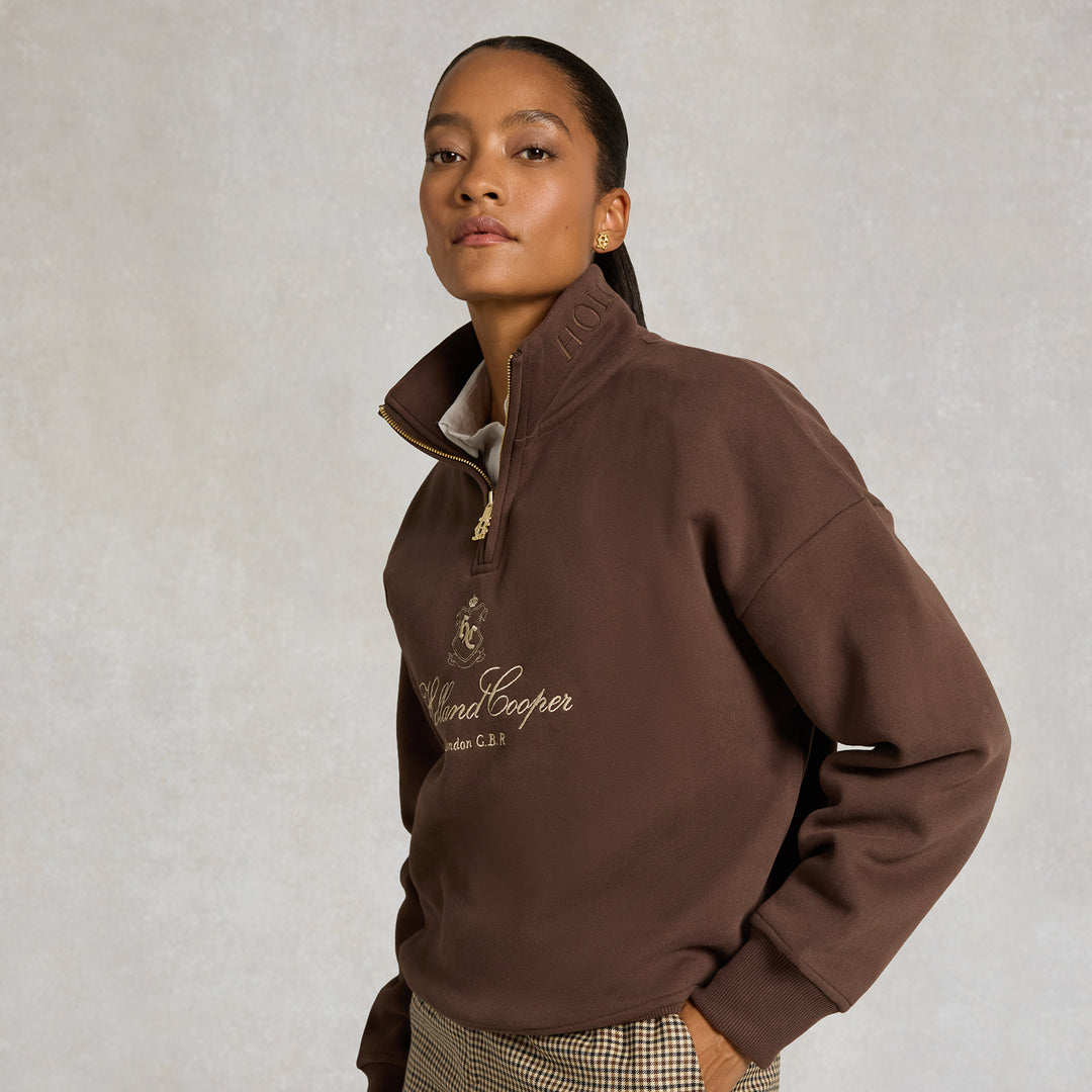 Holland Cooper Ladies Essential Relaxed Quarter Zip Sweat