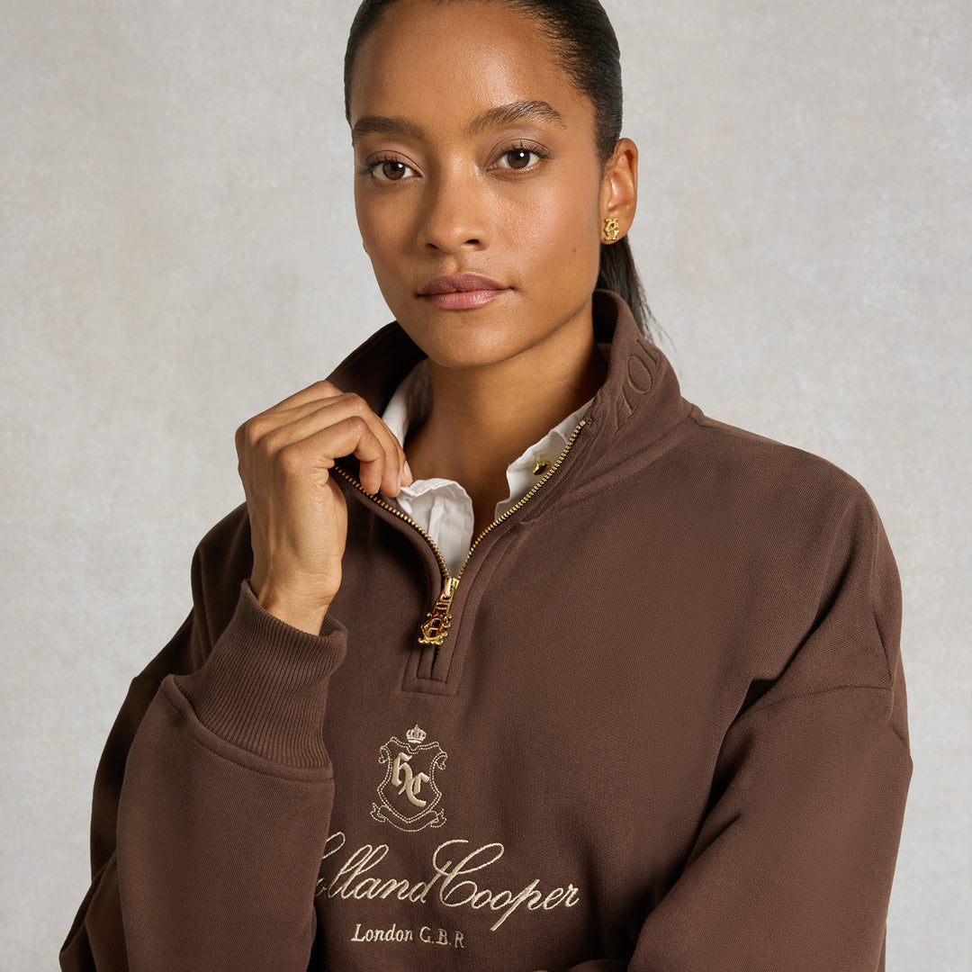 Holland Cooper Ladies Essential Relaxed Quarter Zip Sweat