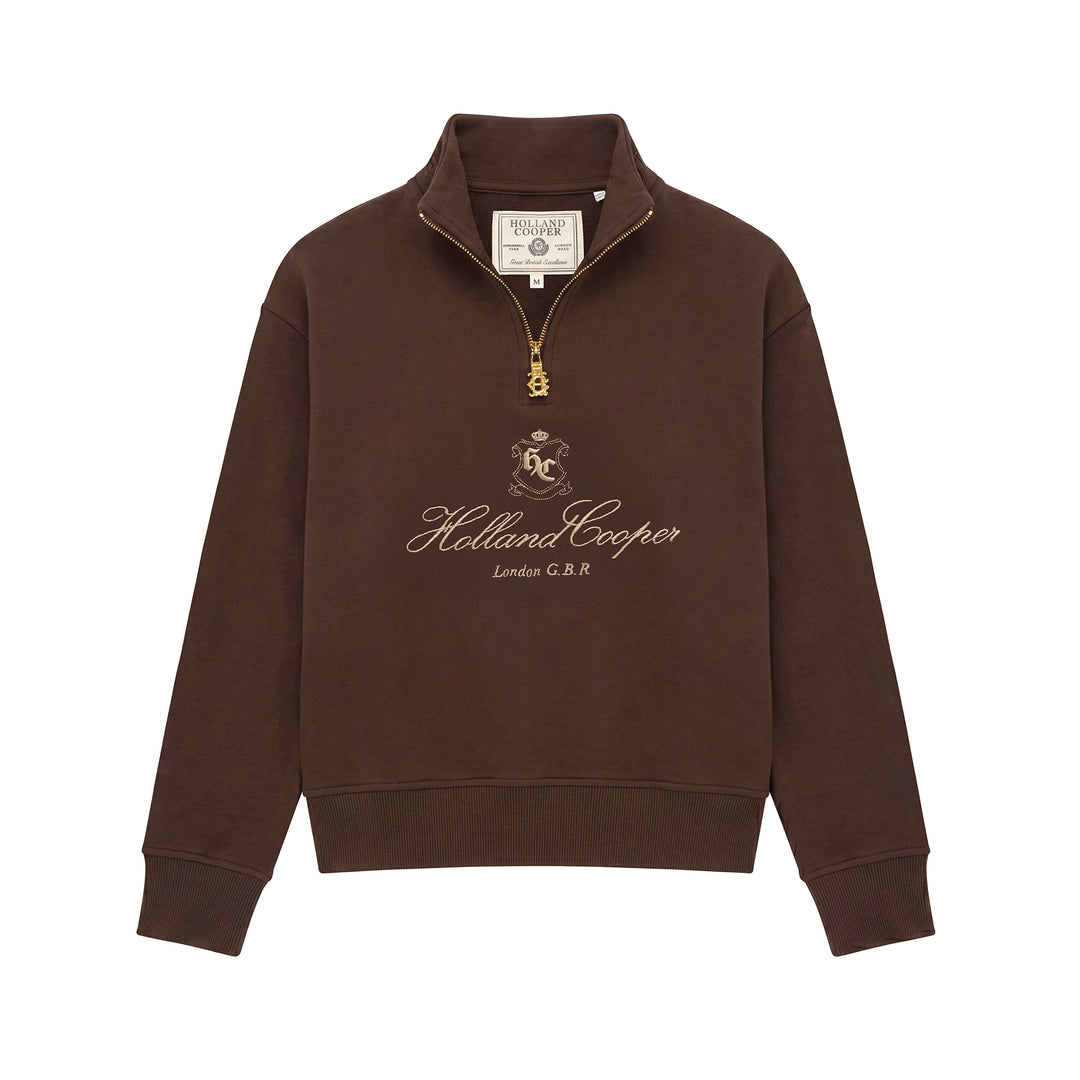 Holland Cooper Ladies Essential Relaxed Quarter Zip Sweat