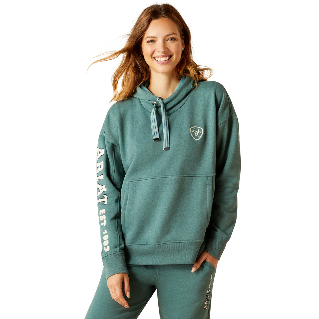 The Ariat Ladies Rabere Hoodie in Light Green#Light Green
