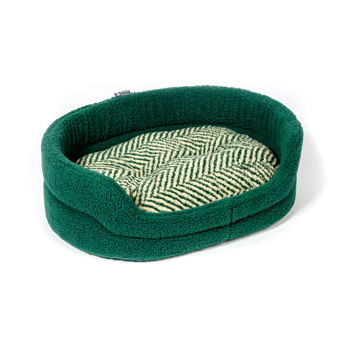 The Danish Design Fleece Herringbone Slumber Bed in Green#Green