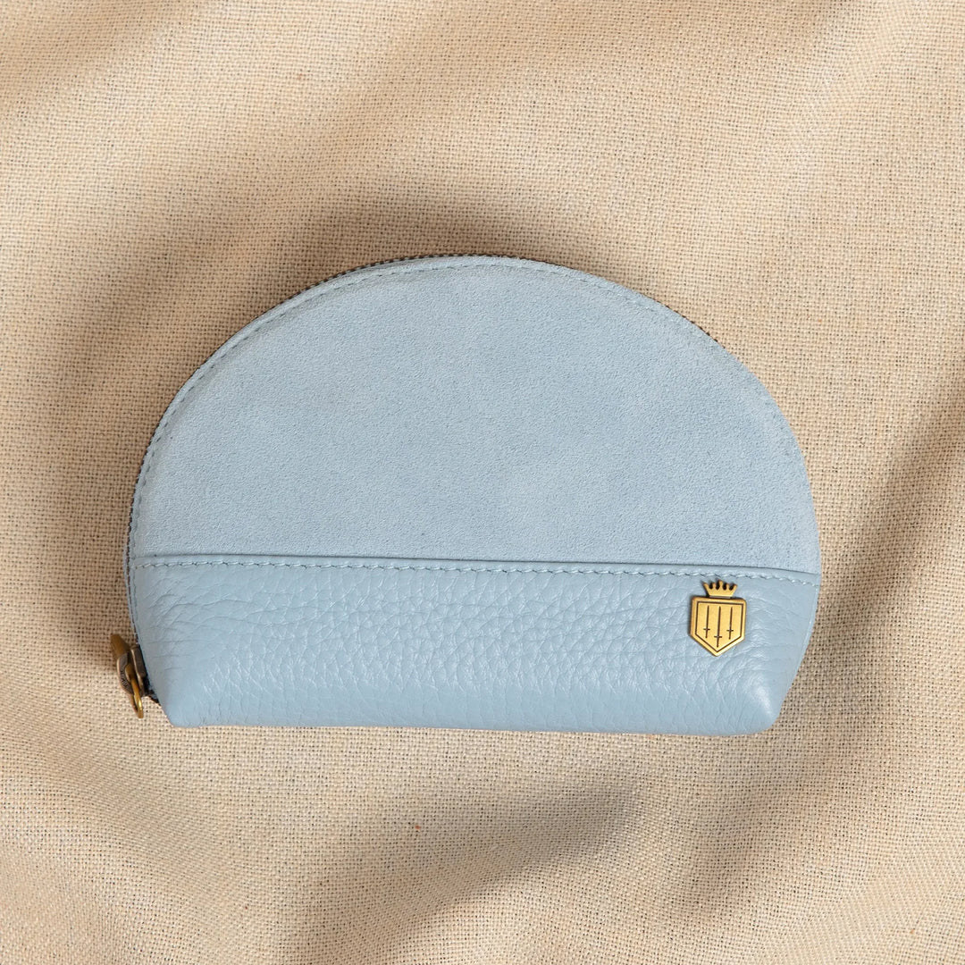 Fairfax & Favor Chiltern Coin Purse - Sky Blue Suede