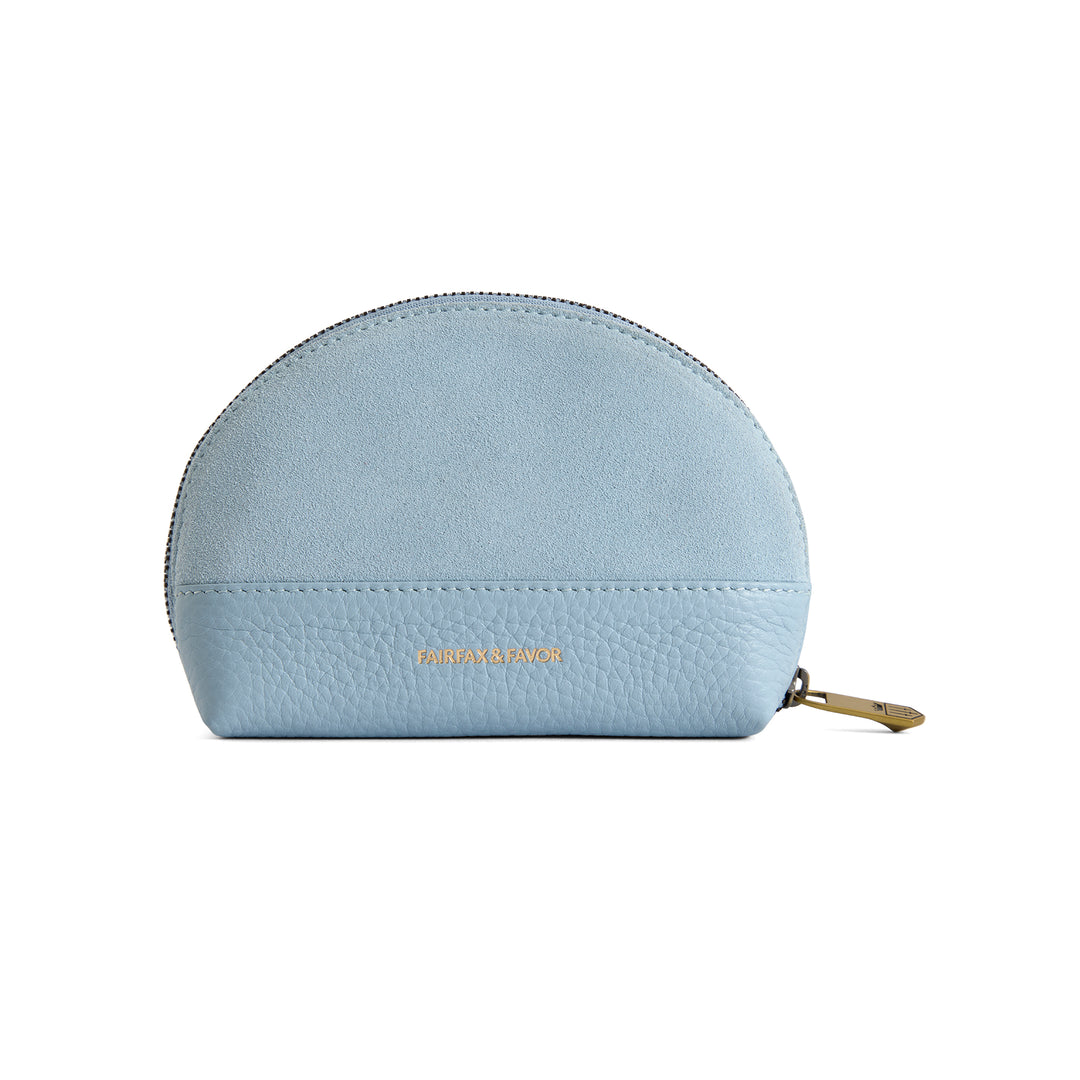 Fairfax & Favor Chiltern Coin Purse - Sky Blue Suede