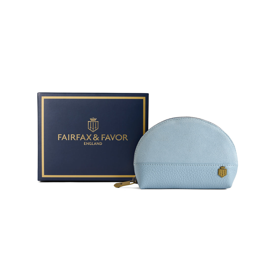 Fairfax & Favor Chiltern Coin Purse - Sky Blue Suede
