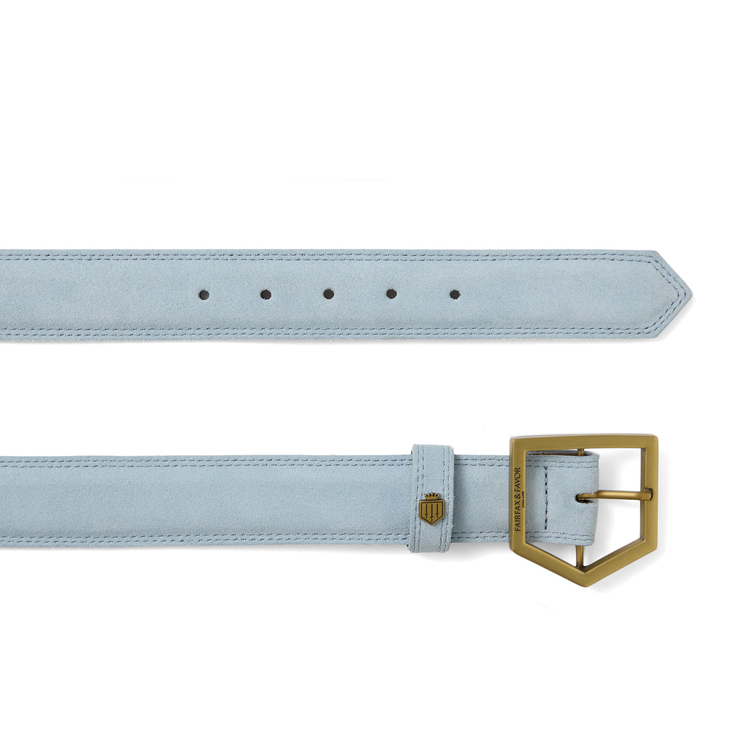 Fairfax & Favor Ladies Felbrigg Belt - Sky Blue Suede