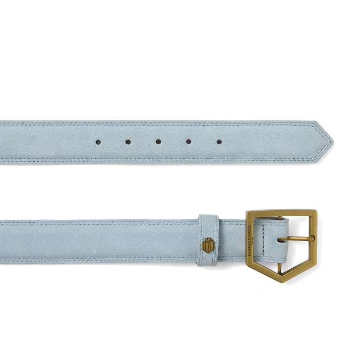 Fairfax & Favor Ladies Felbrigg Belt - Sky Blue Suede