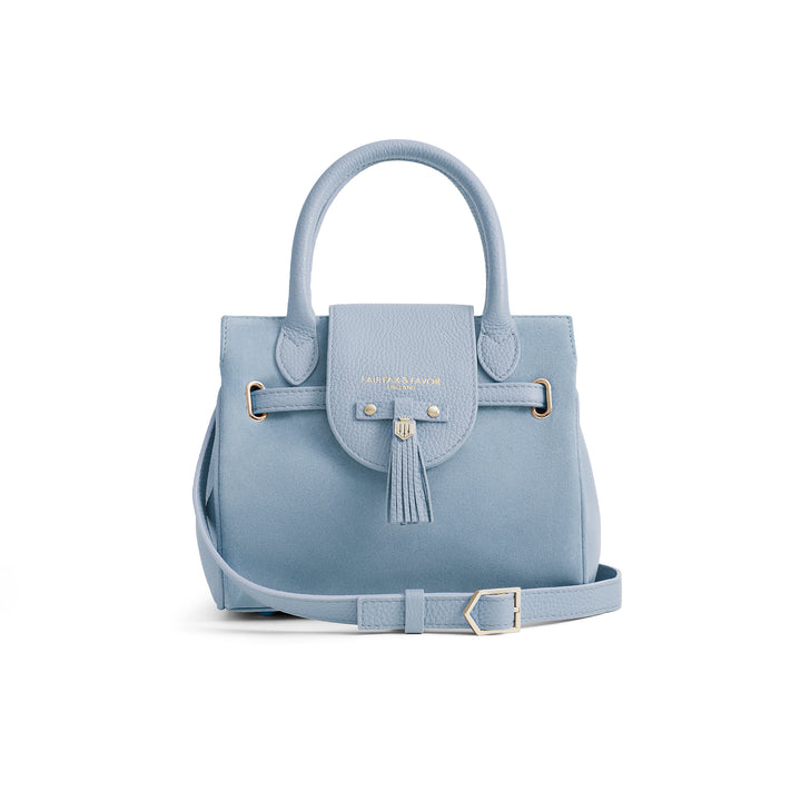 Fairfax & Favor Mini Windsor Handbag - Sky Blue Suede