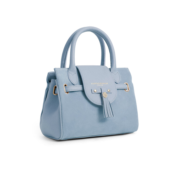 Fairfax & Favor Mini Windsor Handbag - Sky Blue Suede