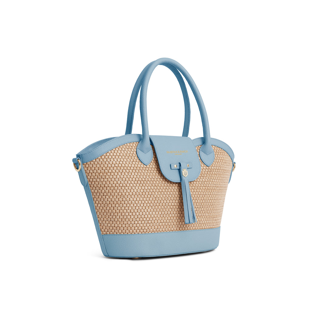 Fairfax & Favor Stockist Exclusive Windsor Basket Bag - Sky Blue