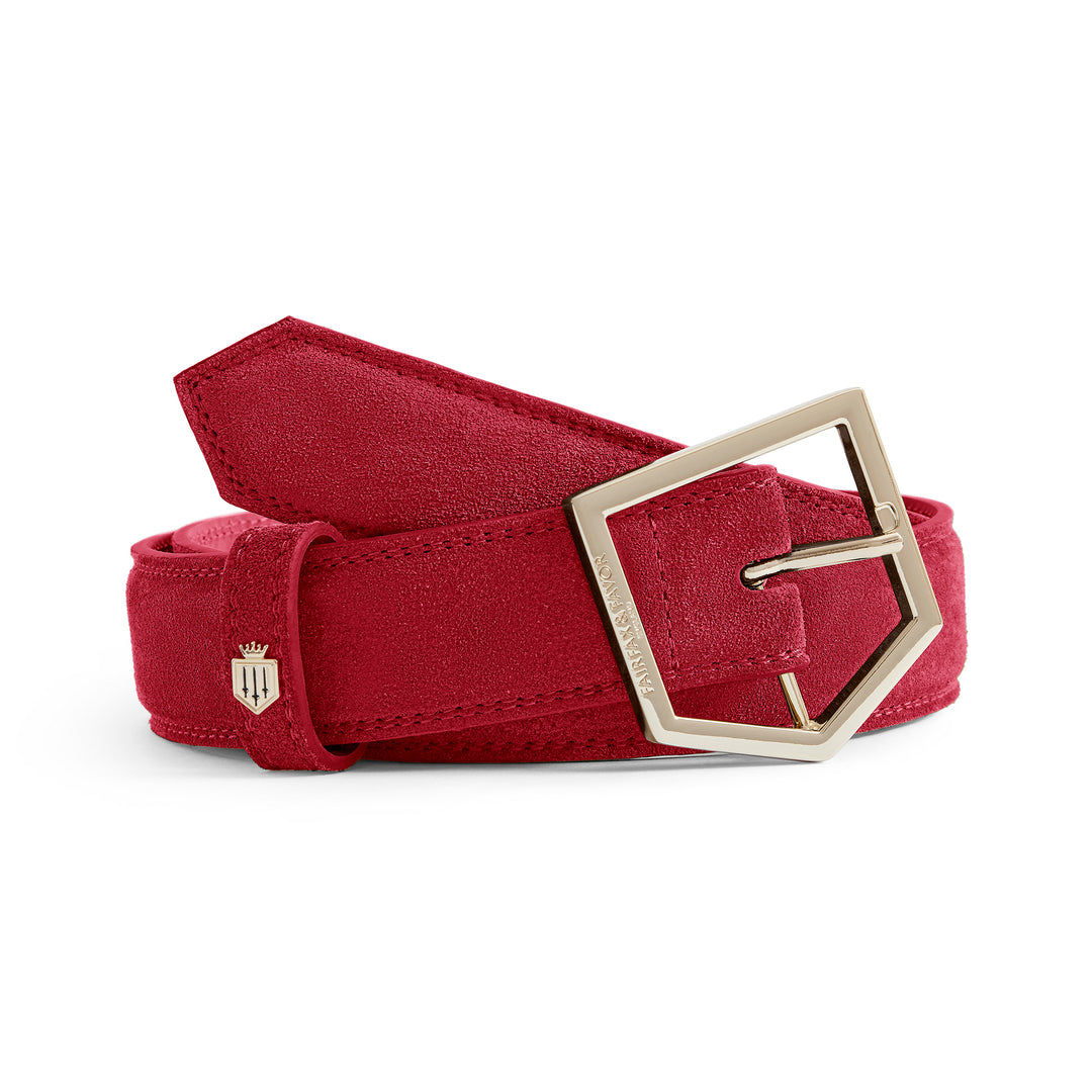 Fairfax & Favor Ladies Limited Edition Cherry Suede Felbrigg Belt