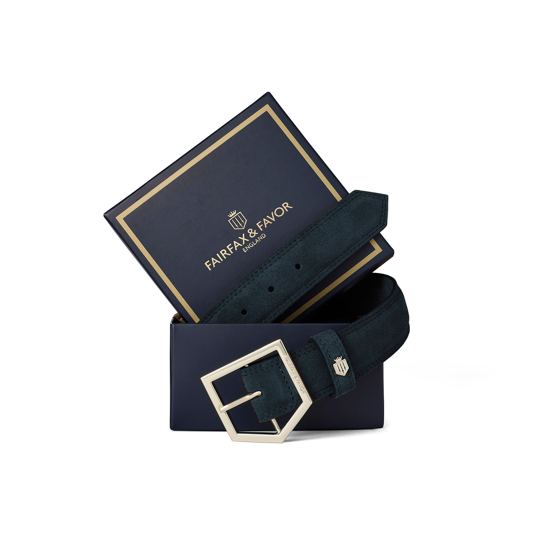 Fairfax & Favor Ladies Felbrigg Belt - Teal Suede