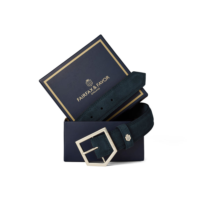 Fairfax & Favor Ladies Felbrigg Belt - Teal Suede