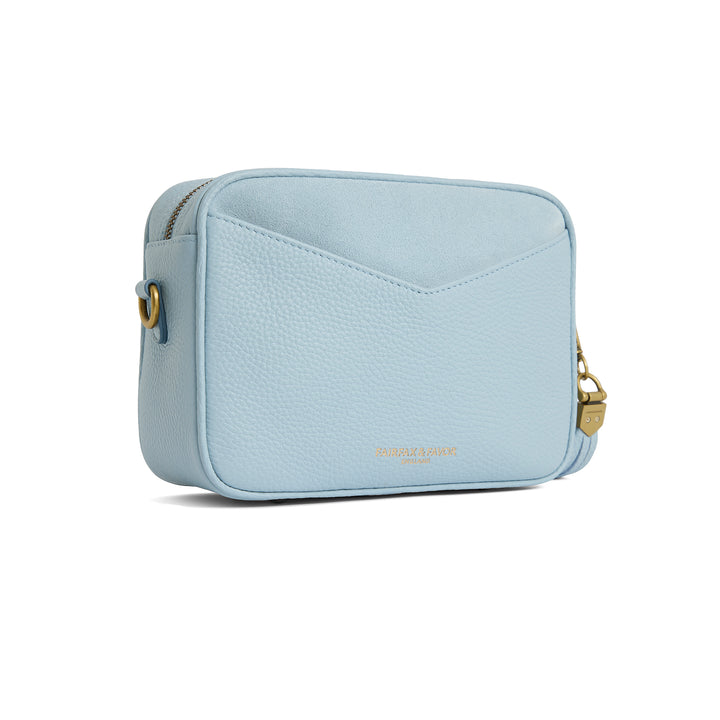 Fairfax & Favor Finsbury Cross Body Bag - Sky Blue Suede
