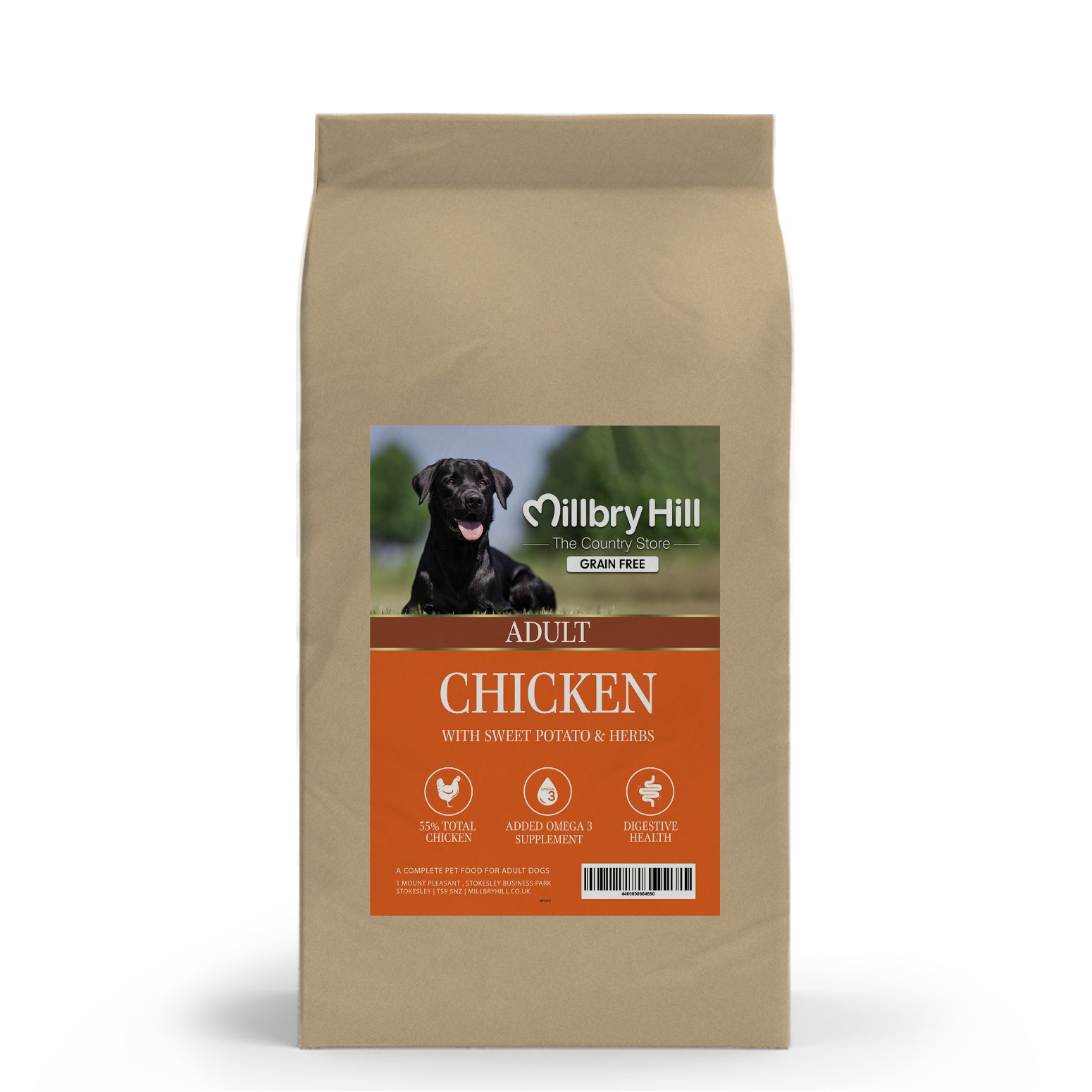 Grain Free Adult Chicken Sweet Potato Herbs Dog Food Millbry Hill