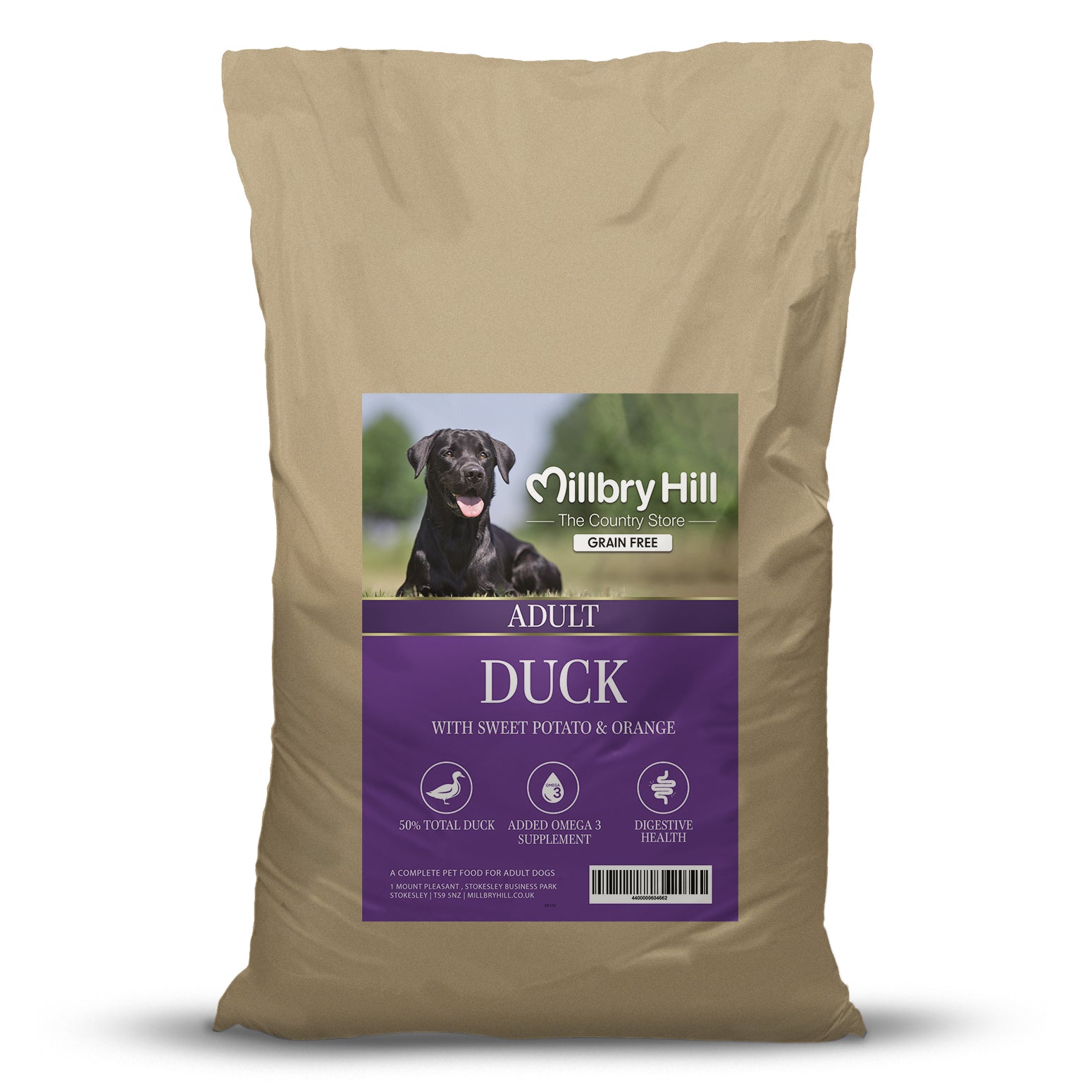 Grain Free Adult Duck Sweet Potato Orange Dog Food Millbry Hill