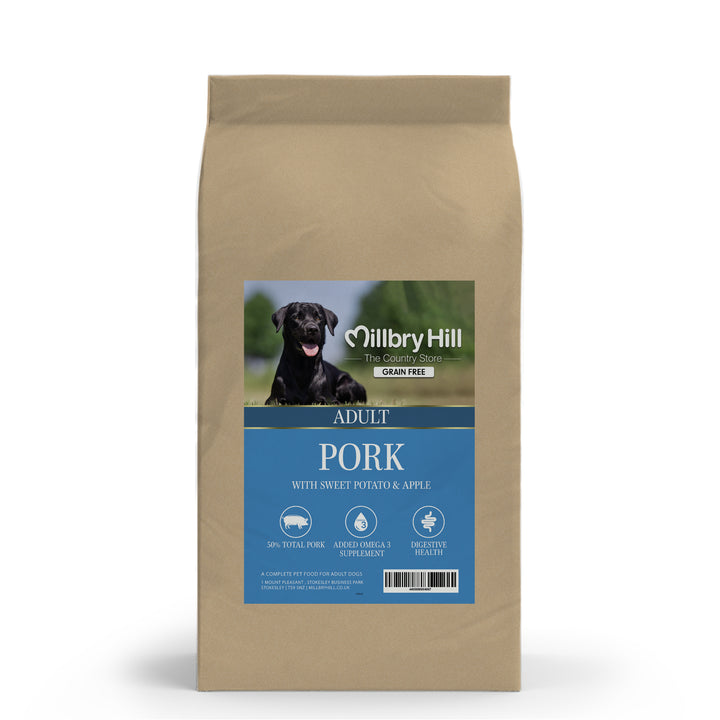 Millbry Hill Grain Free Adult Dog Food with Pork Sweet Potato & Apple 2kg