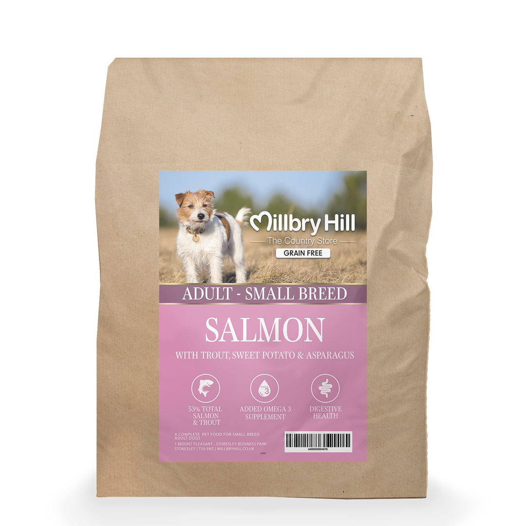 Millbry Hill Grain Free Adult Small Breed Dog Food with Salmon, Trout, Sweet Potato & Asparagus 6kg