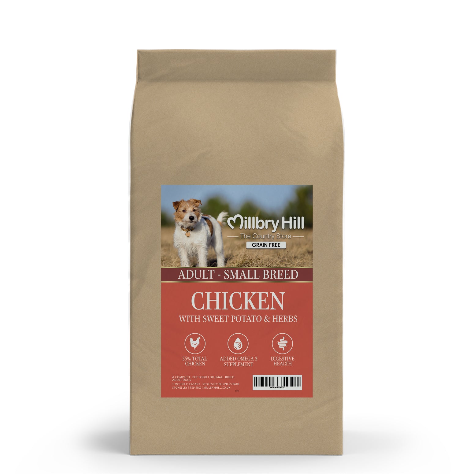 Millbry Hill Grain Free Adult Small Breed Dog with Chicken Sweet Potato Herbs