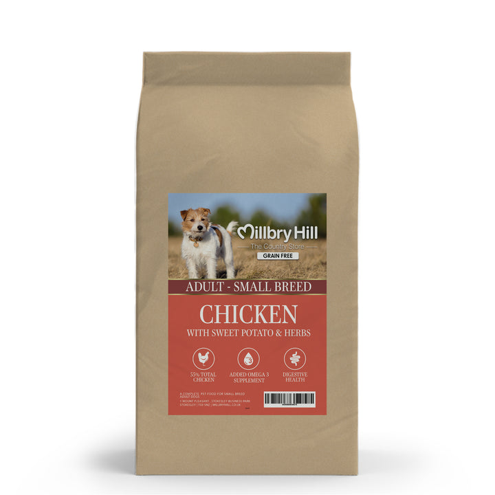 Millbry Hill Grain Free Adult Small Breed Dog Food with Chicken, Sweet Potato & Herbs